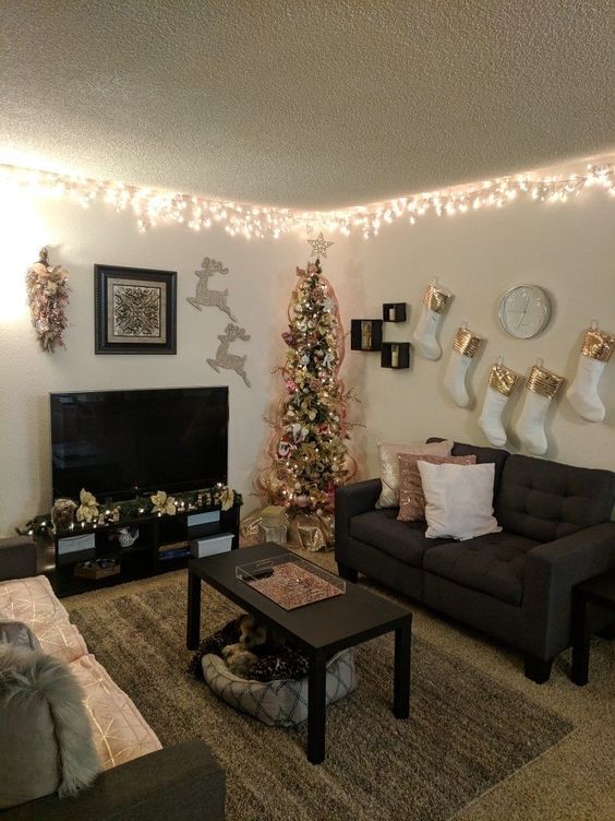 Christmas lights apartment decor
