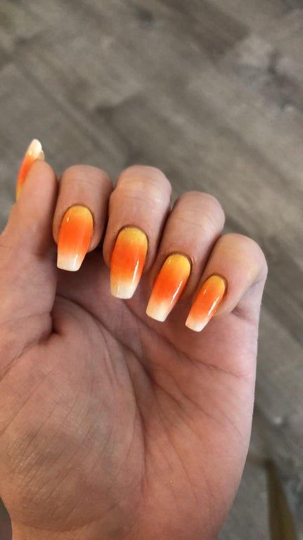 Candy Corn nails Halloween